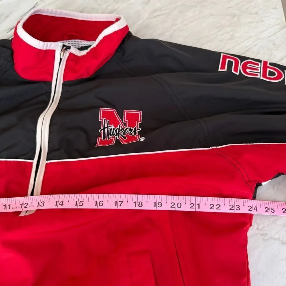 Puma vintage Nebraska Huskers Mens Jacket Sz M Red Vintage Retro Windbreaker